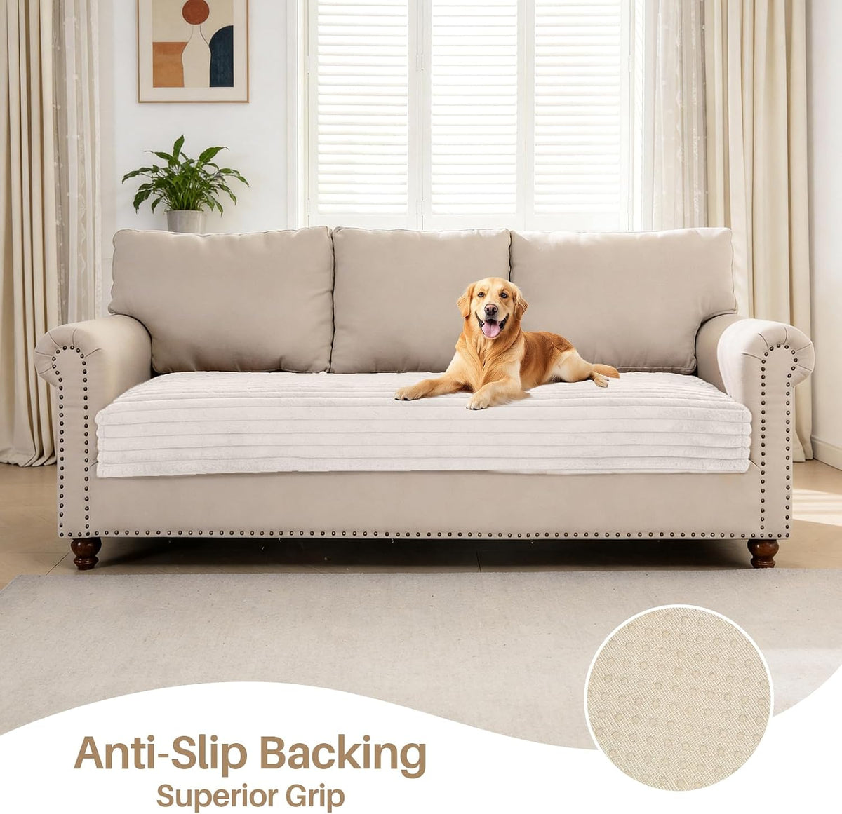 Warmstar Waterproof Couch Cover for Dogs，Fuzzy Pet Couch Covers for Sofa