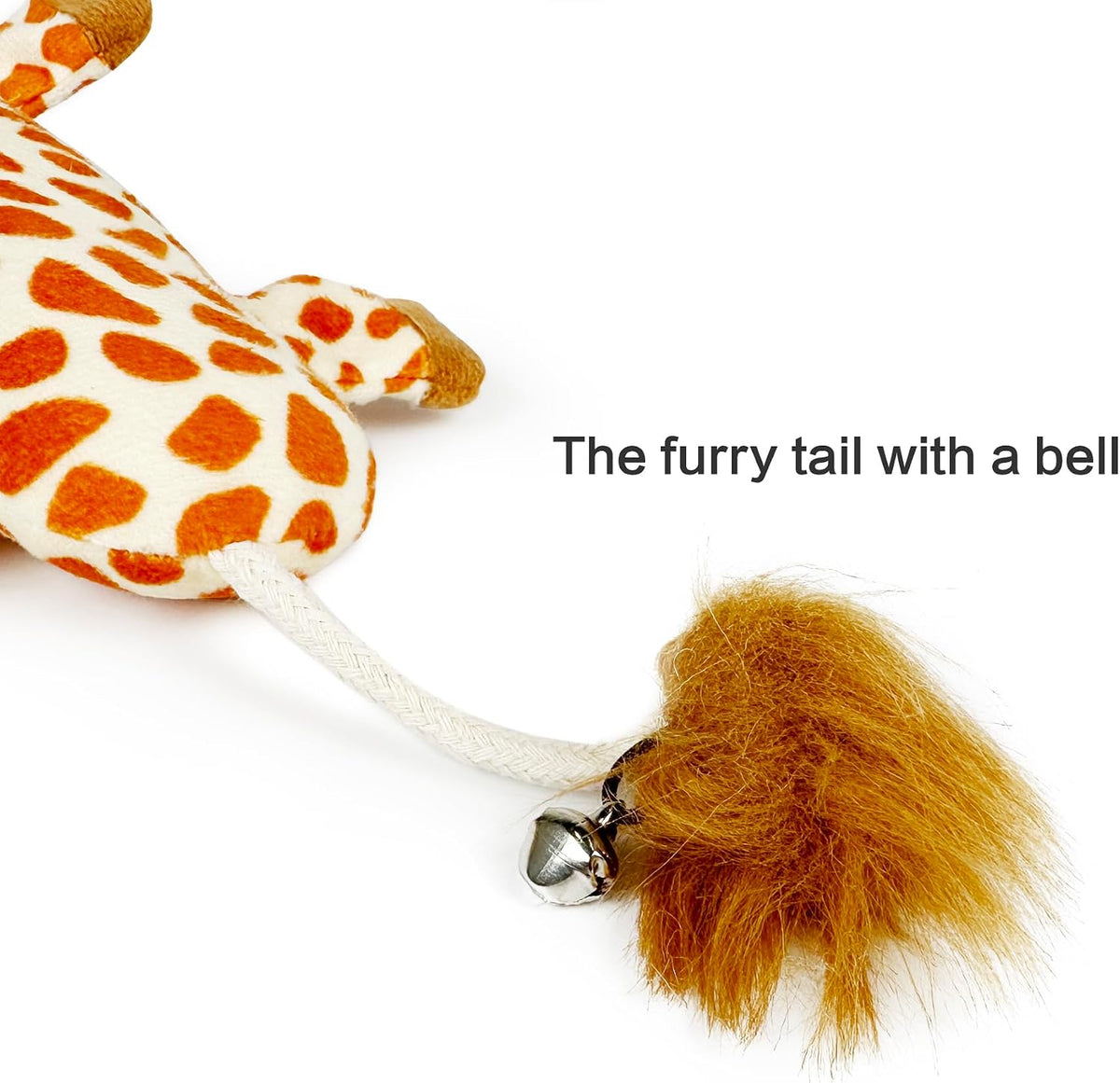 TTcat Large 11.42 Inch Giraffe Silvervine Cat Kick Toy, Crinkle Plush Cat Chew Pillow Toy with Bell Tail, Interactive Ki