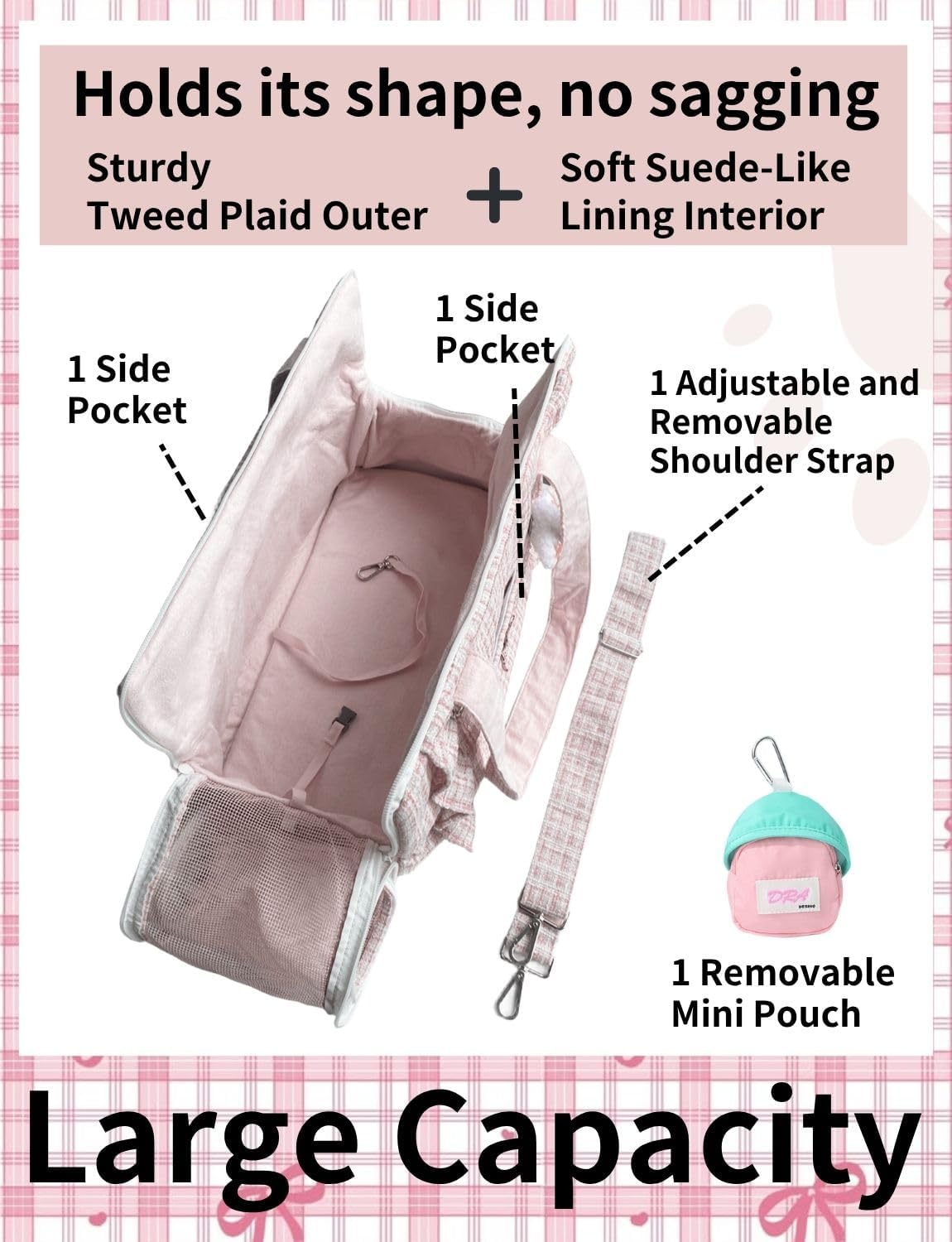 Dog Purse Carrier for Small Dogs and Cats, Dog Tote Bag Puppy Purse
