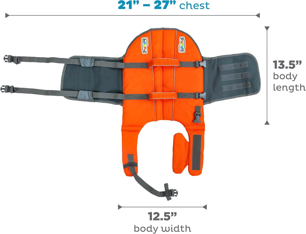Outward Hound Granby Splash Dog Life Jacket, Life Vest, Orange, Medium