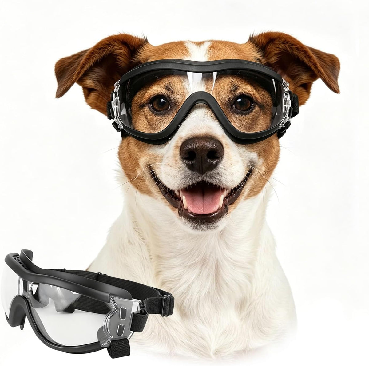 Enjoying Clear Dog Goggles Medium to Large Breed, Dog Sunglasses UV Protection, Large Dogs Driving Eye Protection, Outdo