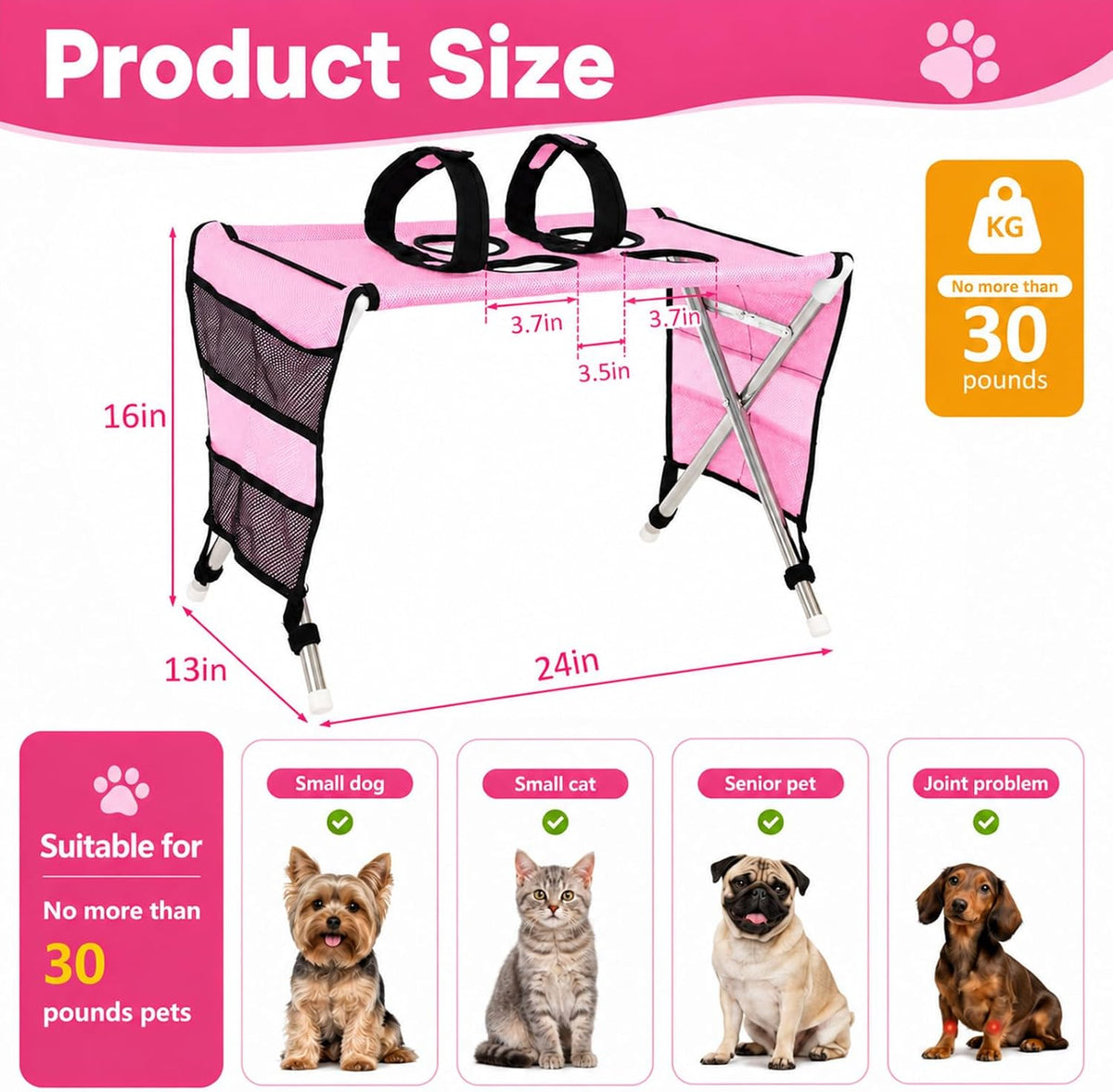 Pet Grooming Hammock for Small Dogs with Stand, Dog Bathing Hammock