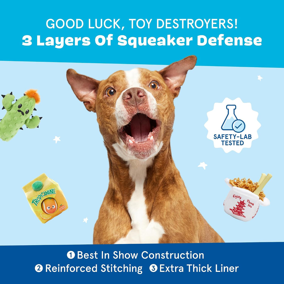 BarkBox Monsieur Acorn 2-in-1 Interactive Plush Dog Toy