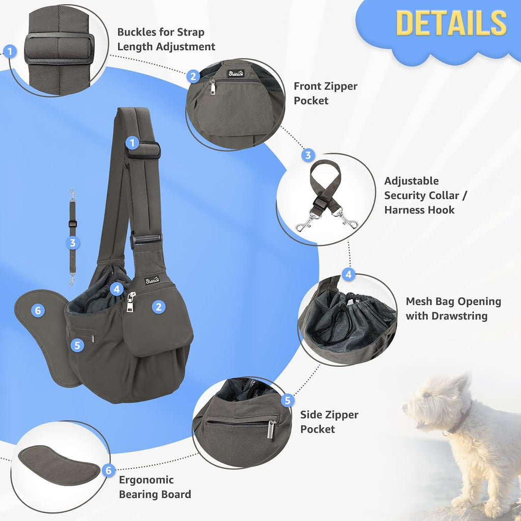 SlowTon Pet Carrier, Hard Bottom Support & Adjustable Padded Shoulder Strap