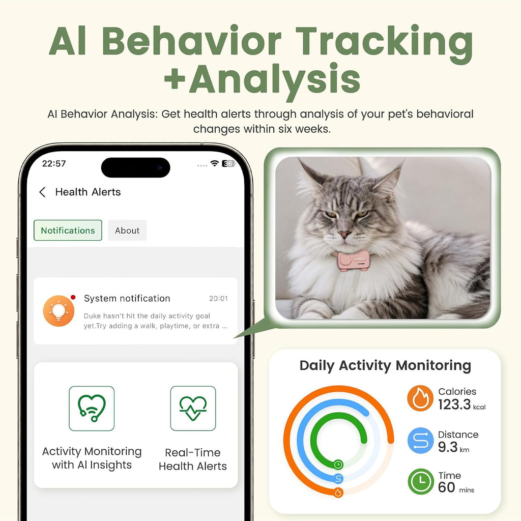 AI GPS Dog Tracker, 2-Way PetChat & Emotion Detection, Virtual Fence