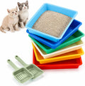 6 Pack Small Kitten Litter Box 1.6 inch Low Entry Litter Box with Scooper
