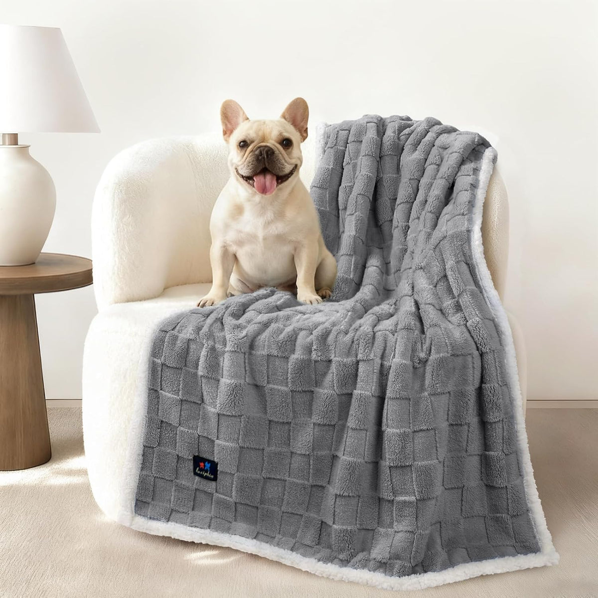 Luciphia Waterproof Dog Blanket, Reversible Fleece & Sherpa, Couch Cover