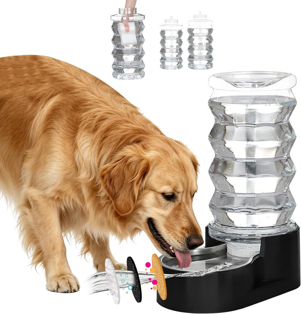 RIZZARI 8L Filtered Dog Water Dispenser: Stainless Steel Bowl for Pets