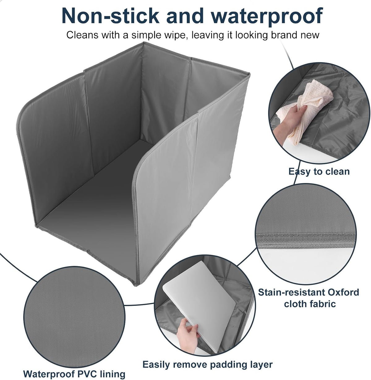 NQEUEPN Waterproof Cat Litter Box Enclosure, High Sided Litter Box Shield