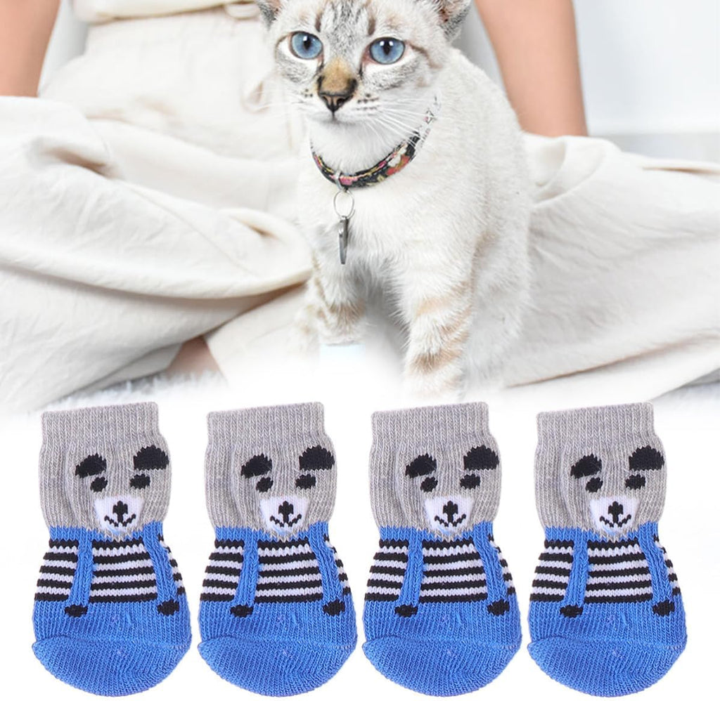 4 Pack Cotton Anti-Slip Pet Socks for Dogs, Non-Slip Ankle Paw Protectors
