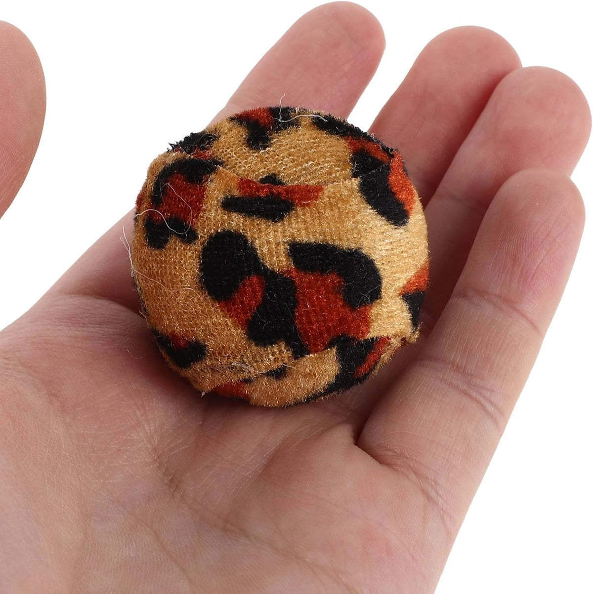 12pcs Leopard Print Cat Play Ball Soft Fabric 1.57 Inch Chew Balls