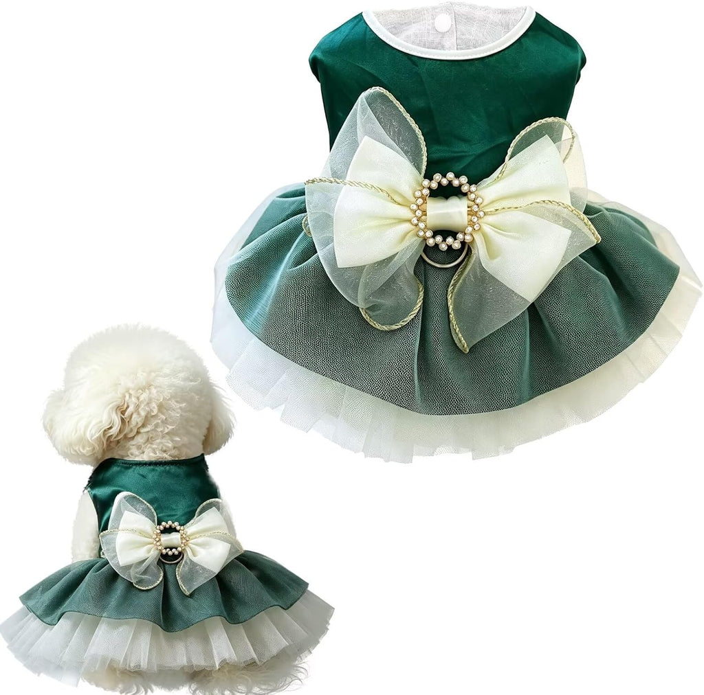 Christmas Dog Dress Girl Princess Dresses for Small Medium Dogs