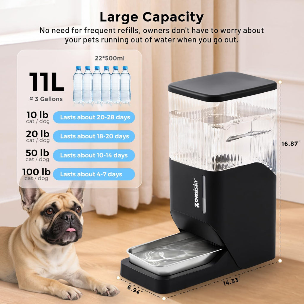 3 Gallon Automatic Dog Water Dispenser Gravity Extra Large Capacity