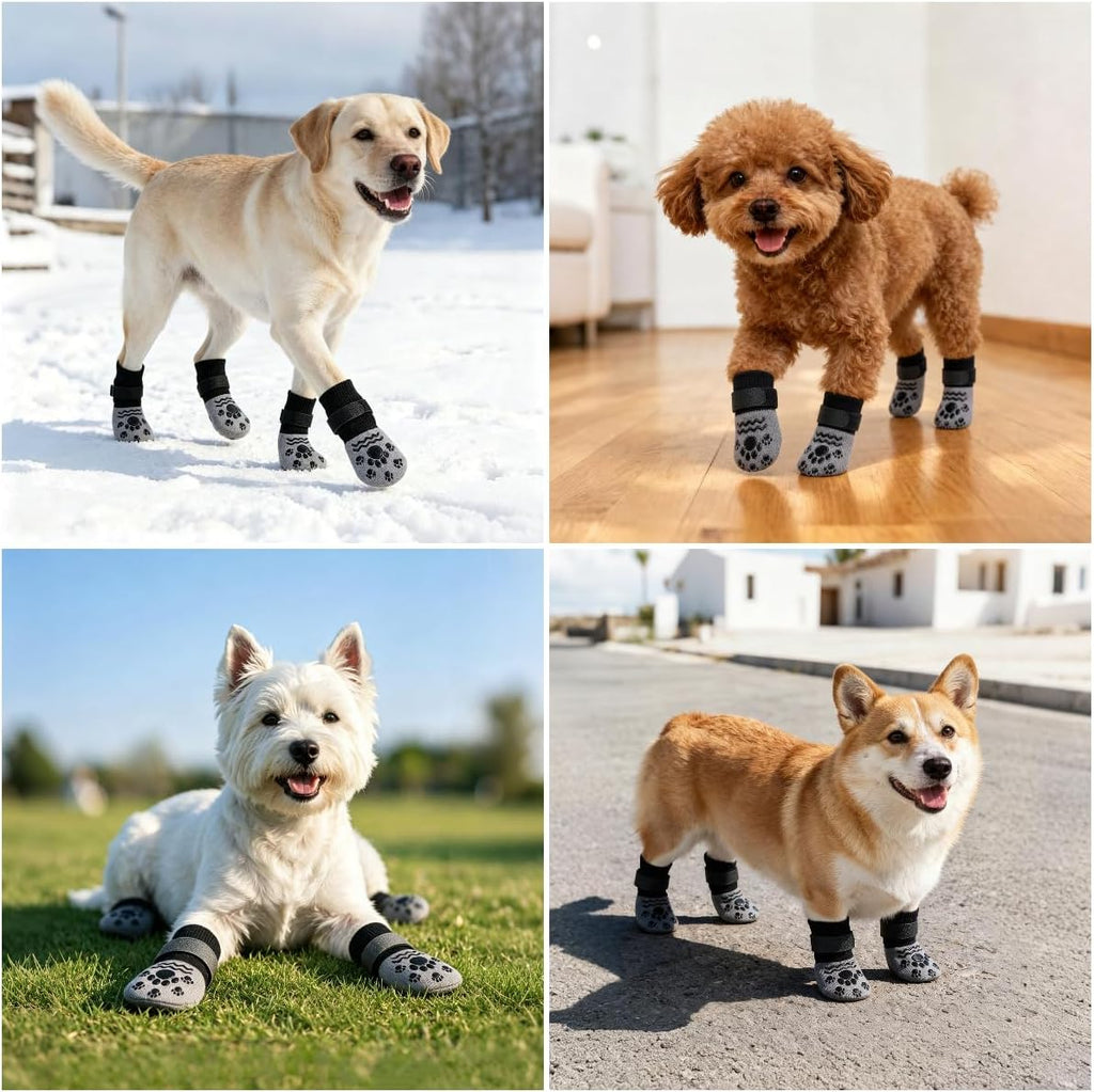 Non-Slip Dog Socks Prevents Paw Licking Grippy Dog Socks Paw Protector for Hot & Cold Pavement for Small Medium Large Do