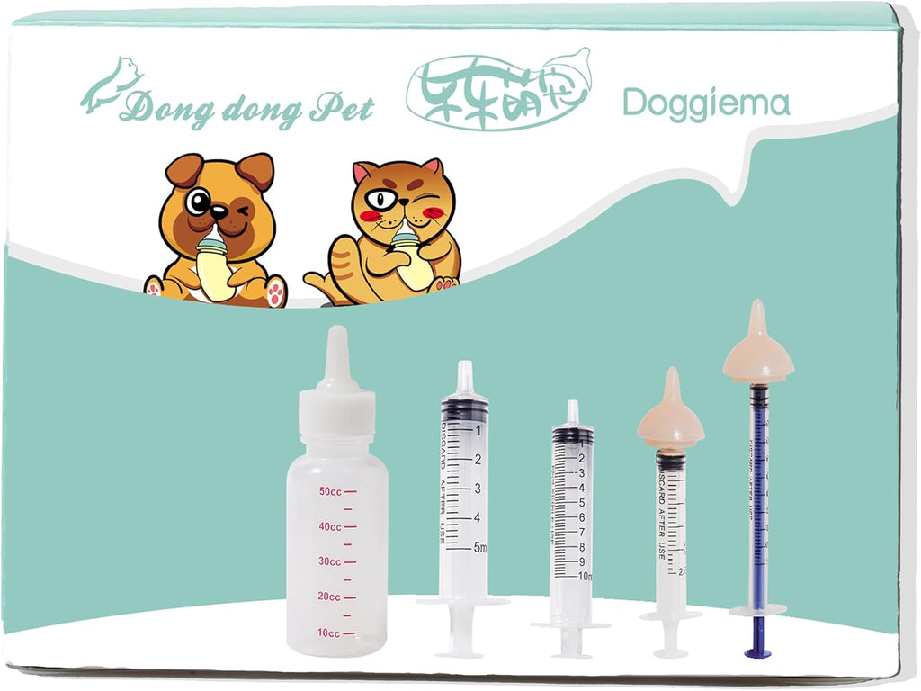 Feeding Nipple and Syringes, Puppy Kitten Nipple Feeder Kit