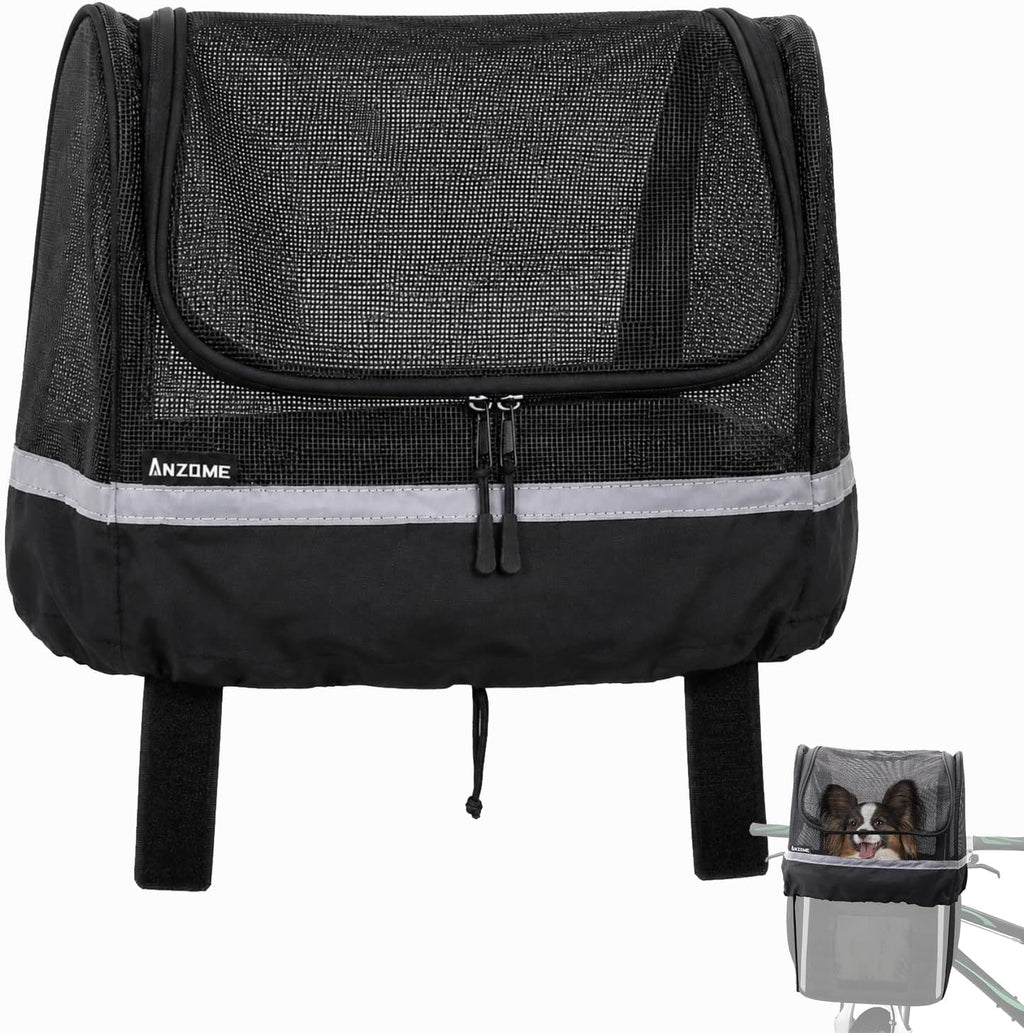 Dog Bike Basket Cover, Drawstring Mesh Pet Safety Cover, Breathable