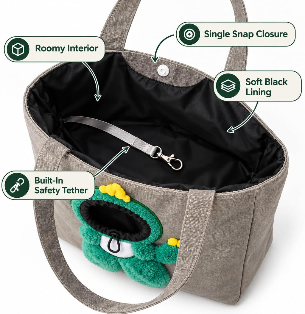 Pet Carrier Tote Bag for Cats, Head-Out Dinosaur Canvas Shoulder Bag