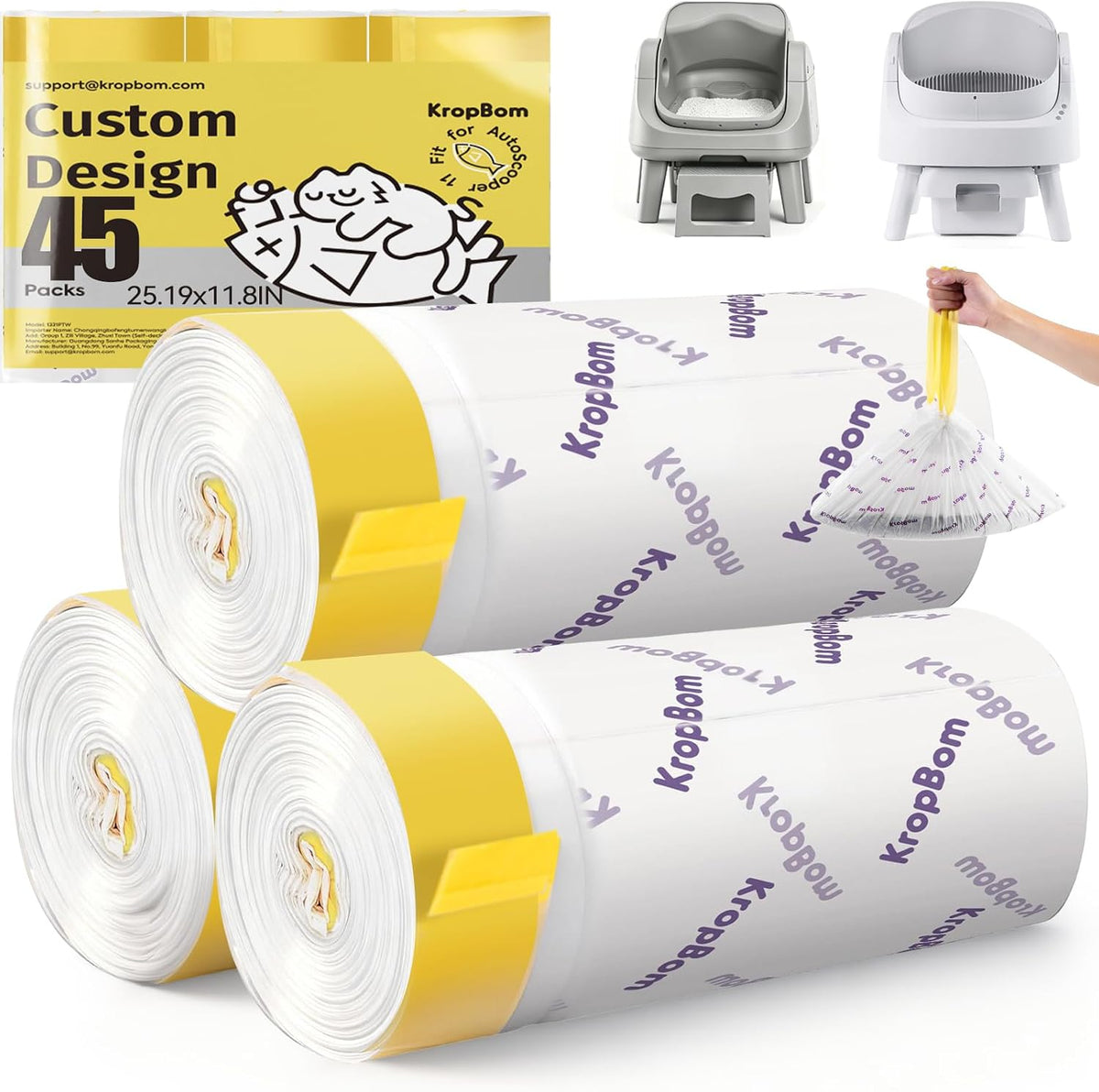 120 Count Cat Litter Box Bags Compatible with PetPivot AutoScooper 11/12