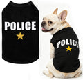 BINGPET Police Dog Shirt, Soft Cotton Puppy T-Shirt, Halloween Cop Costumes