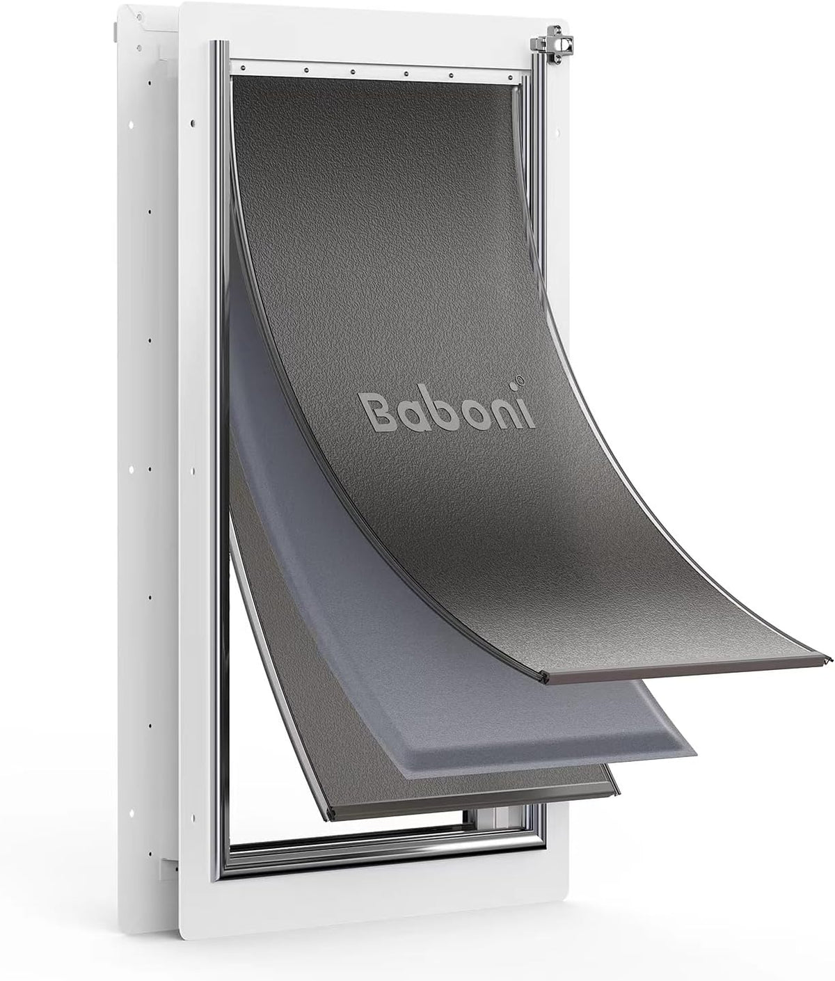 Baboni Dog Door for Door,3-Flap,Durable Plastic Frame,Large