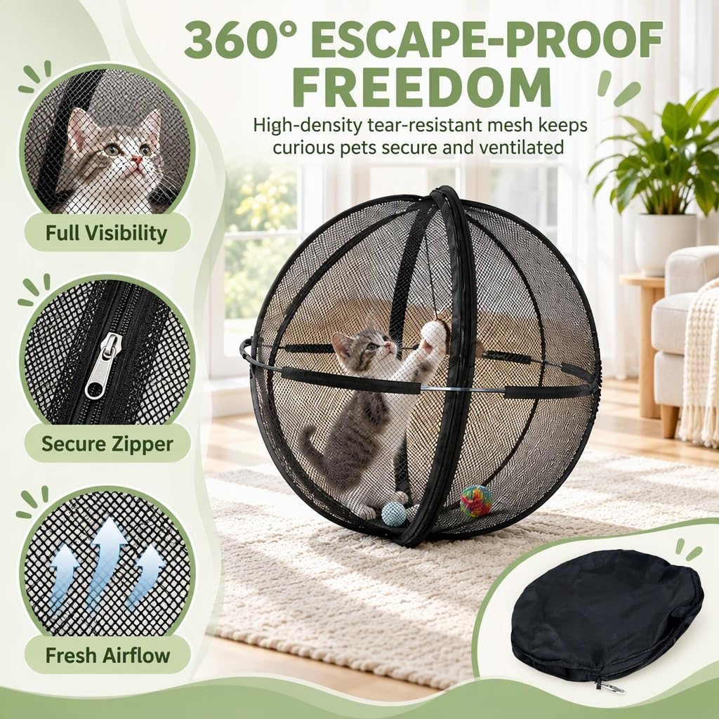 Cat Hamster Ball for Outside, Outdoor Cat Ball Enclosure Rolling
