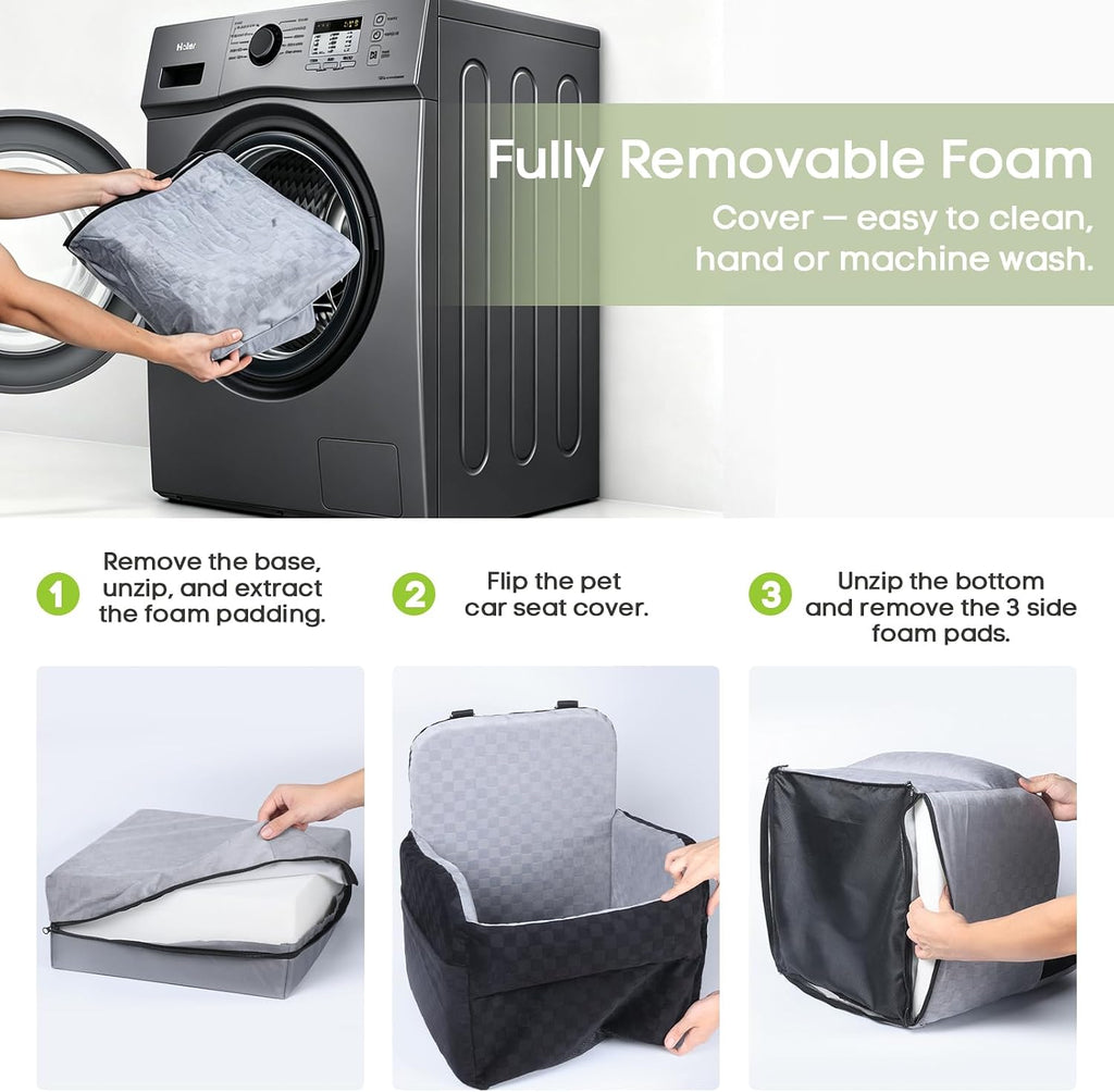 Waterproof Dog Booster Car Seat for Small Medium Dogs up to 26 lbs
