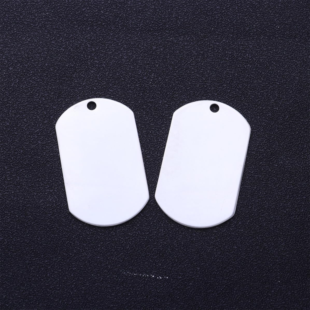 10pcs Dog Id Tags Aluminum Pendant Necklaces Keychains Silver