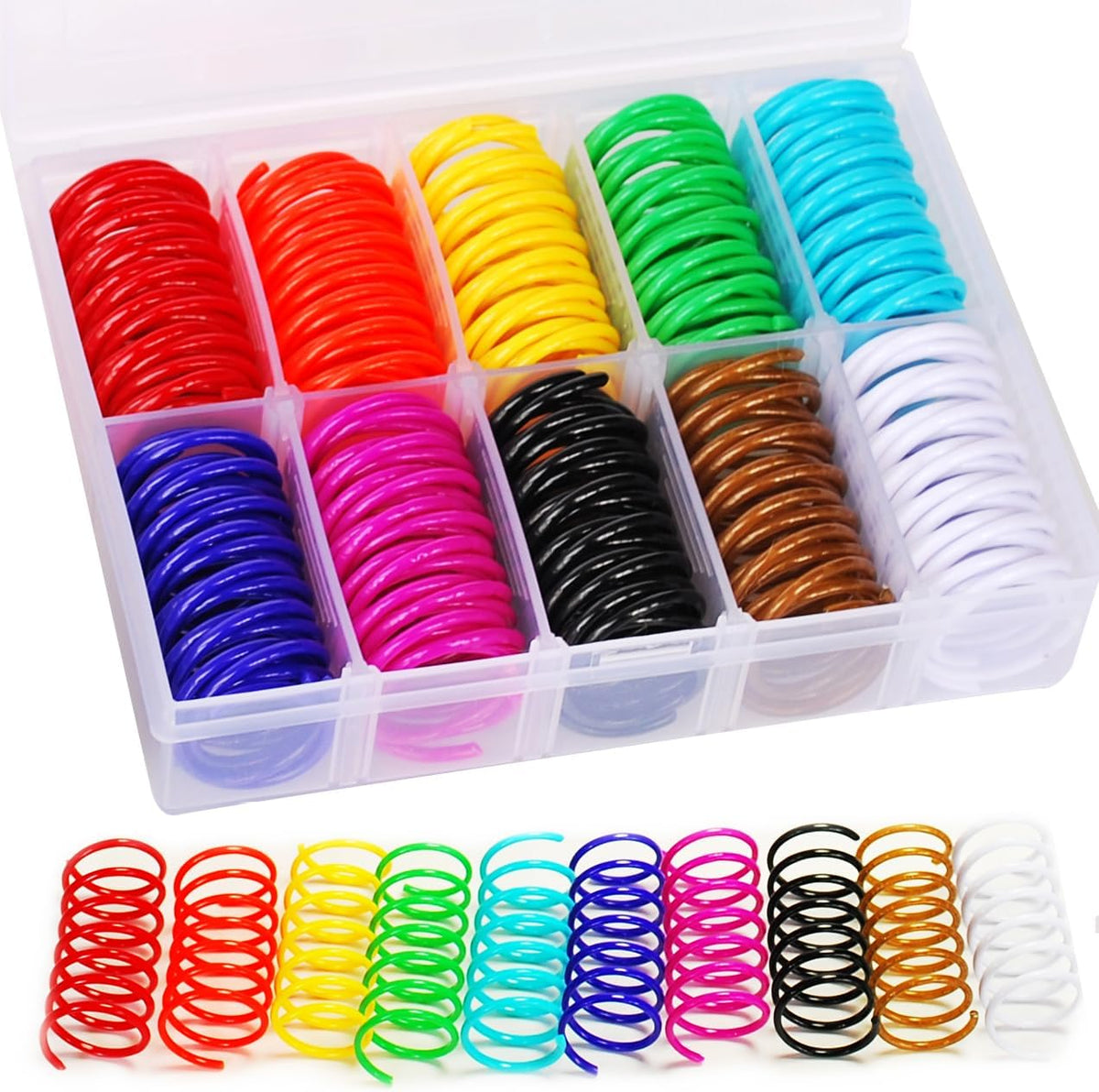 40Pcs 10 Colors Box Stored Springs for Indoor Cats, Cats Coil, Cat Interactive Toys, Cat Swatting Toy, Self-Play Toys, H