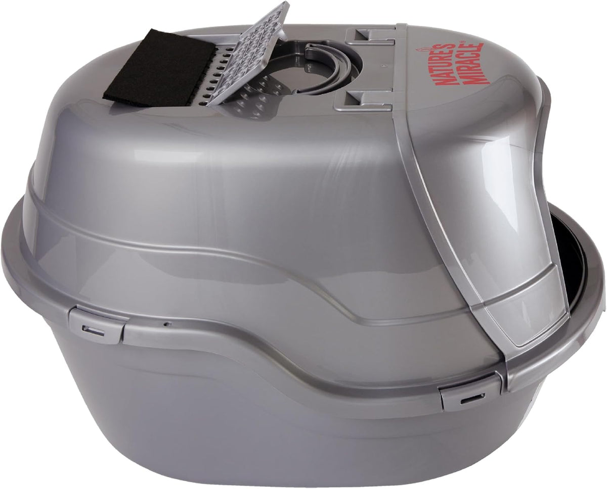 Nature's Miracle Hooded Flip Top Cat Litter Box With Charcoal Filter