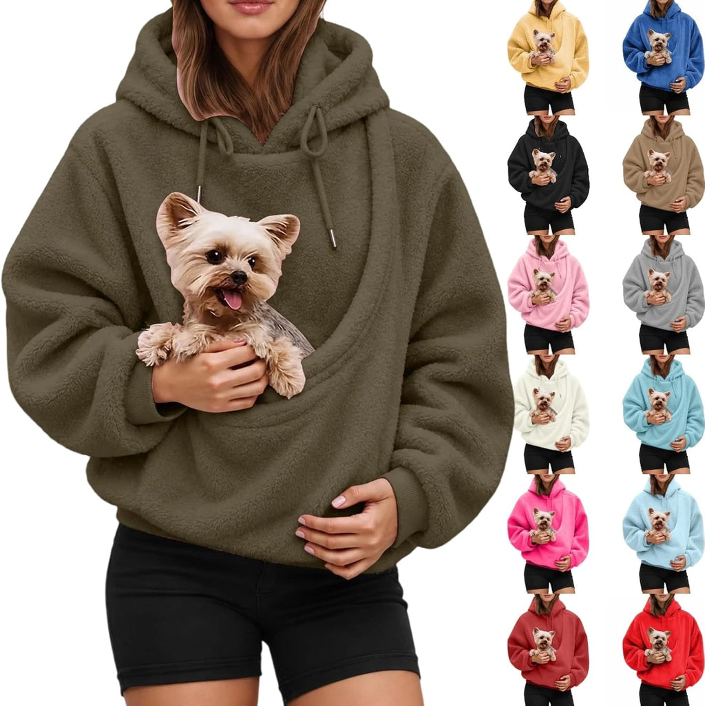 S-5XL Pet Pouch Hoodie,Hoodies with Dog Pouch,Cat Hoodie with Pouchs,Pet Carrier Holder Long Sleeve Pullover Tops