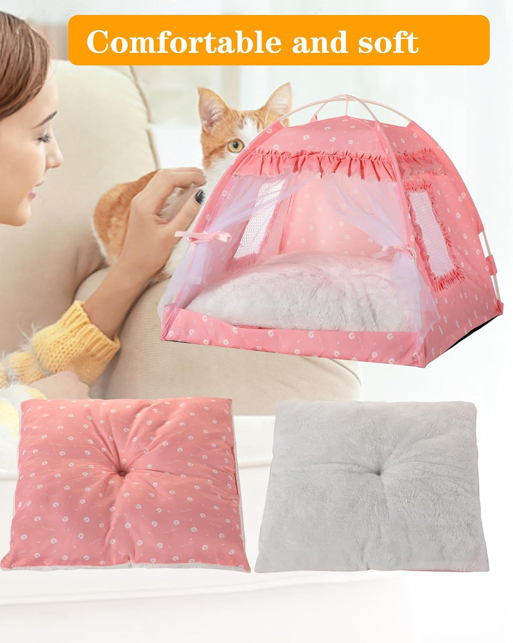 Cat Princess Bed Tent House,Kitty Cute Beds Indoor, Dog House