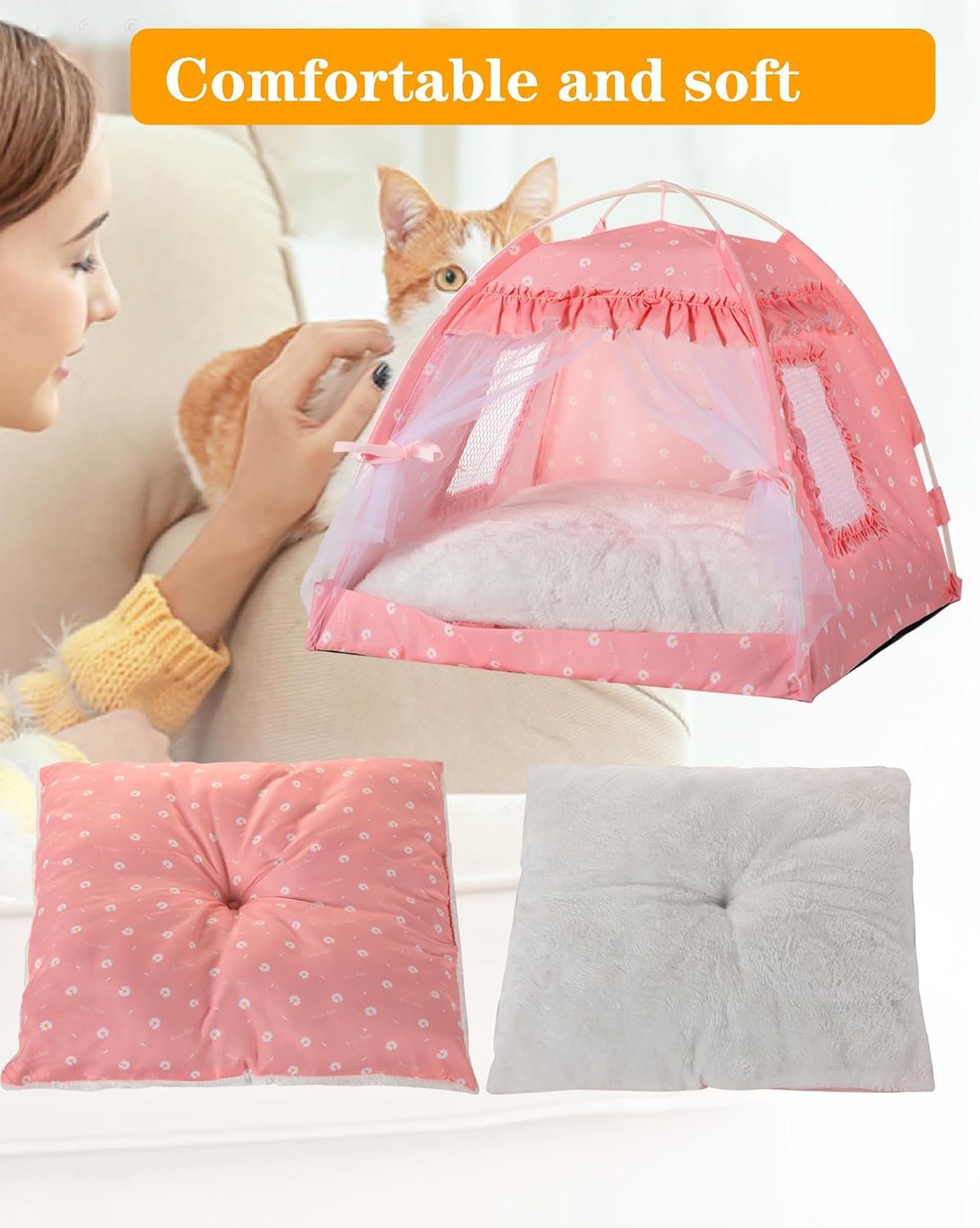 Cat Princess Bed Tent House,Kitty Cute Beds Indoor, Dog House