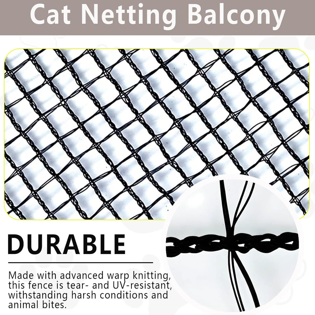 POYEE 10x20ft Cat Netting Balcony, Safety Net for Pets