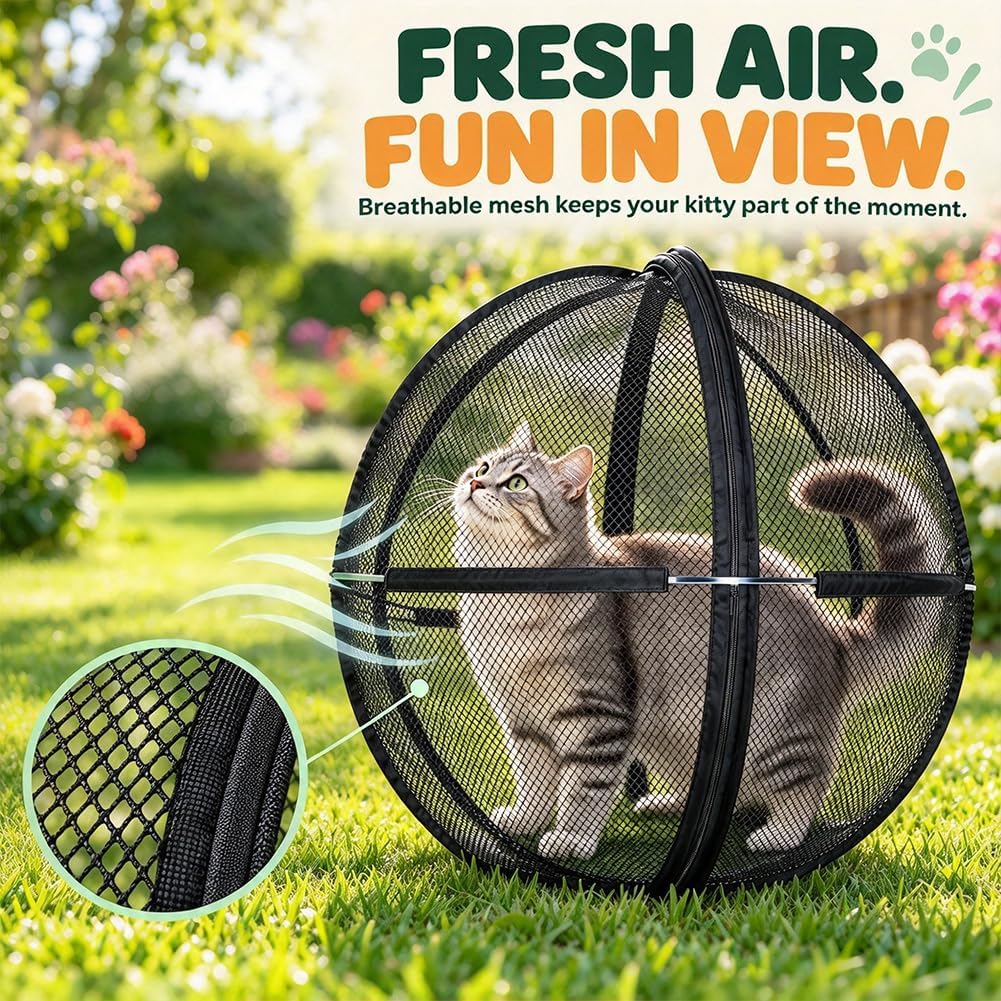 2027 Cat Hamster Ball for Outside, Hamster Ball for Cats, Rolly Cat Ball