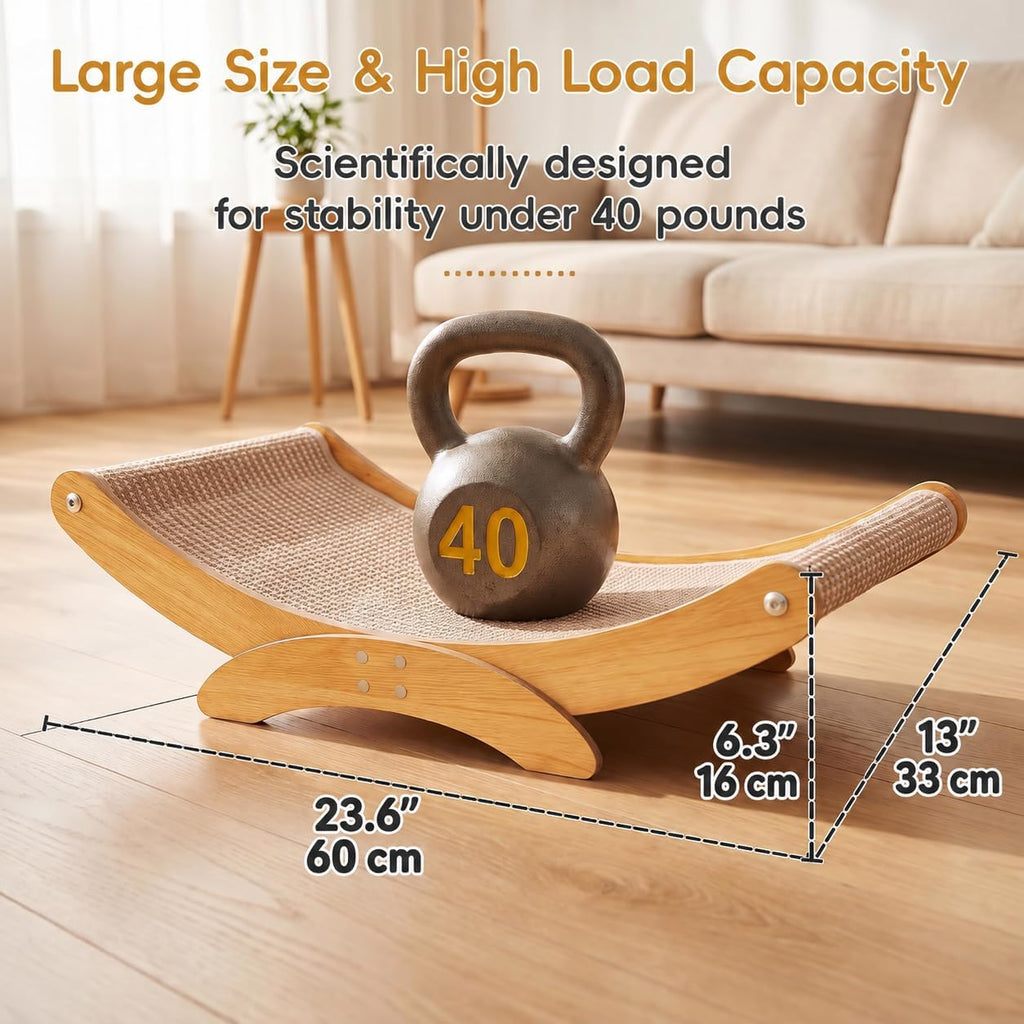 Cat Scratcher Bed for Indoor Cats, 23.6" Large Sisal Cat Scratching Board