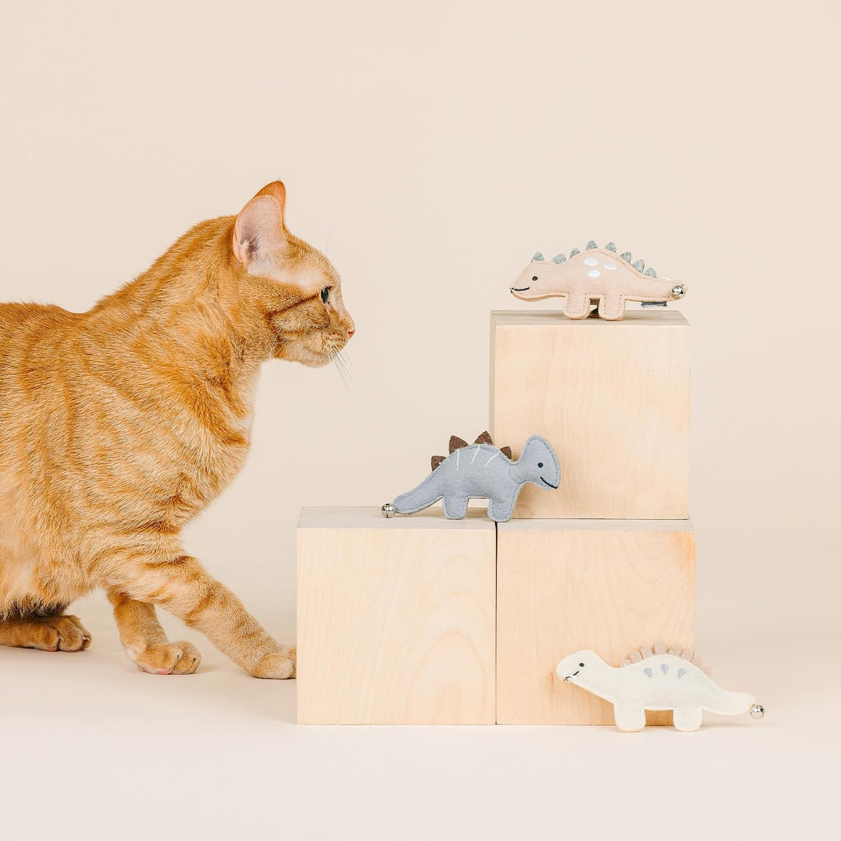 Fringe Studio Mini Cat Toy Set We're Adora-Saurable, 3 Piece Dinosaur Toy Set for Cats, PetShop Collection (904071)