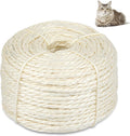 164 Ft Sisal Rope for Cat Tree, 1/6 Inch Natural Twine, White Color