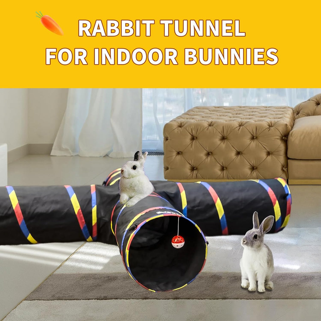 4 Way Cat Tunnels for Indoor Cats with Mouse Toy & Play Ball