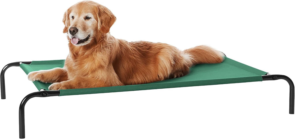 Amazon Basics Cooling Breathable Elevated Dog Bed with Durable Metal Frame, Medium, 43 x 26 x 7.5 Inch, Grey, Easy to As