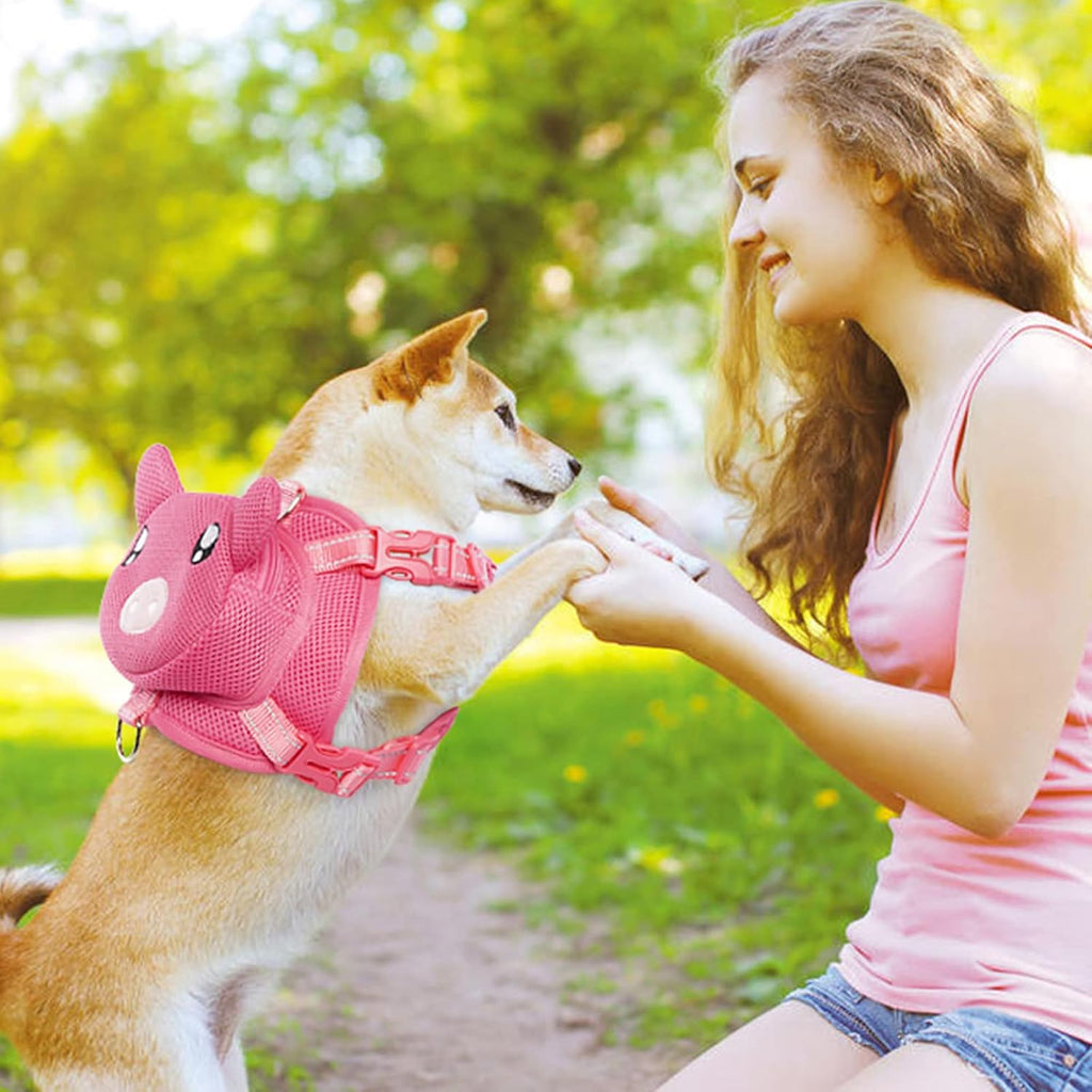 Dog Harness with Backpack, Adjustable Dog Backpack Harness for Small Medium Dogs, No-Pull Breathable Backpacks for Dogs 