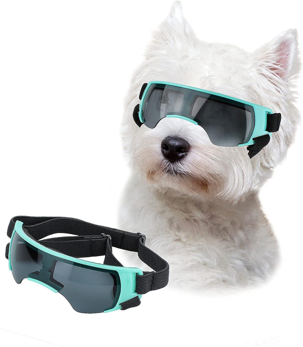 Futuristic Dog Goggles for Small Breed, Tech-Style Pet Eye Glasses, Anti-Fog UV Protection Windproof Dog Sunglasses with