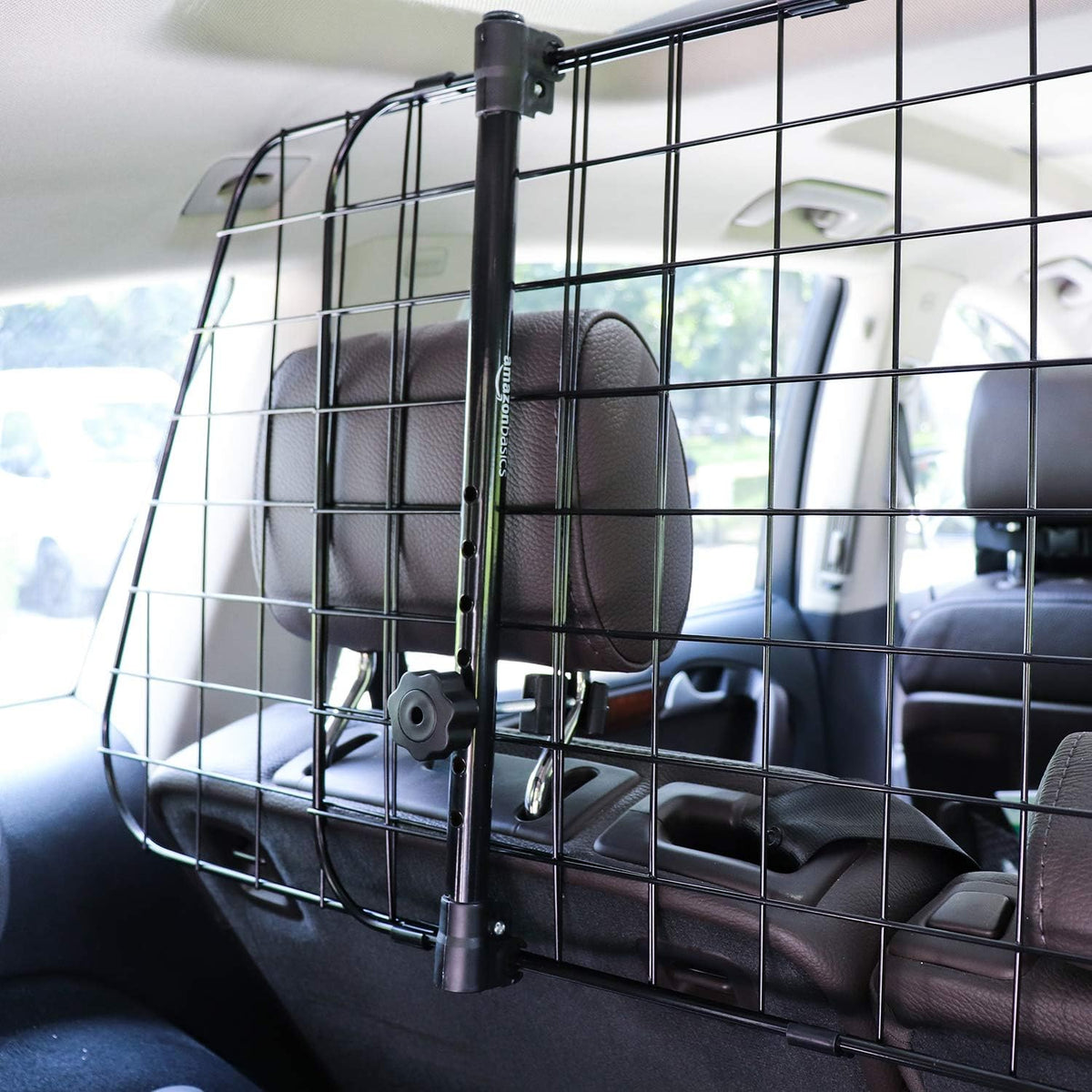Amazon Basics Adjustable Dog Car Barrier for Vehicles, 59.72 x 5.20 x 16.46 in, Black