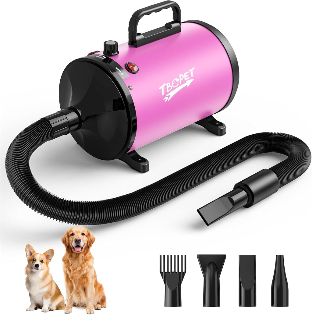 Dog Dryer High Velocity Dog Hair Dryer 5.2HP/3800W, Stepless Adjustable Speed Temperature Dogs Grooming Blow Dryer, Pet 