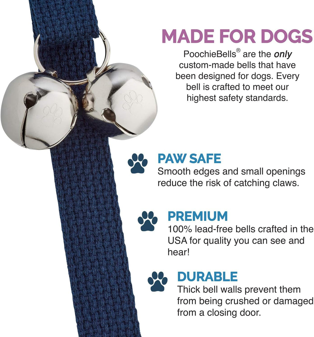 Dog Door Bells for Potty Training, Quick & Easy Puppy Potty Training Method Included, Handcrafted in USA with Loud, Paw-
