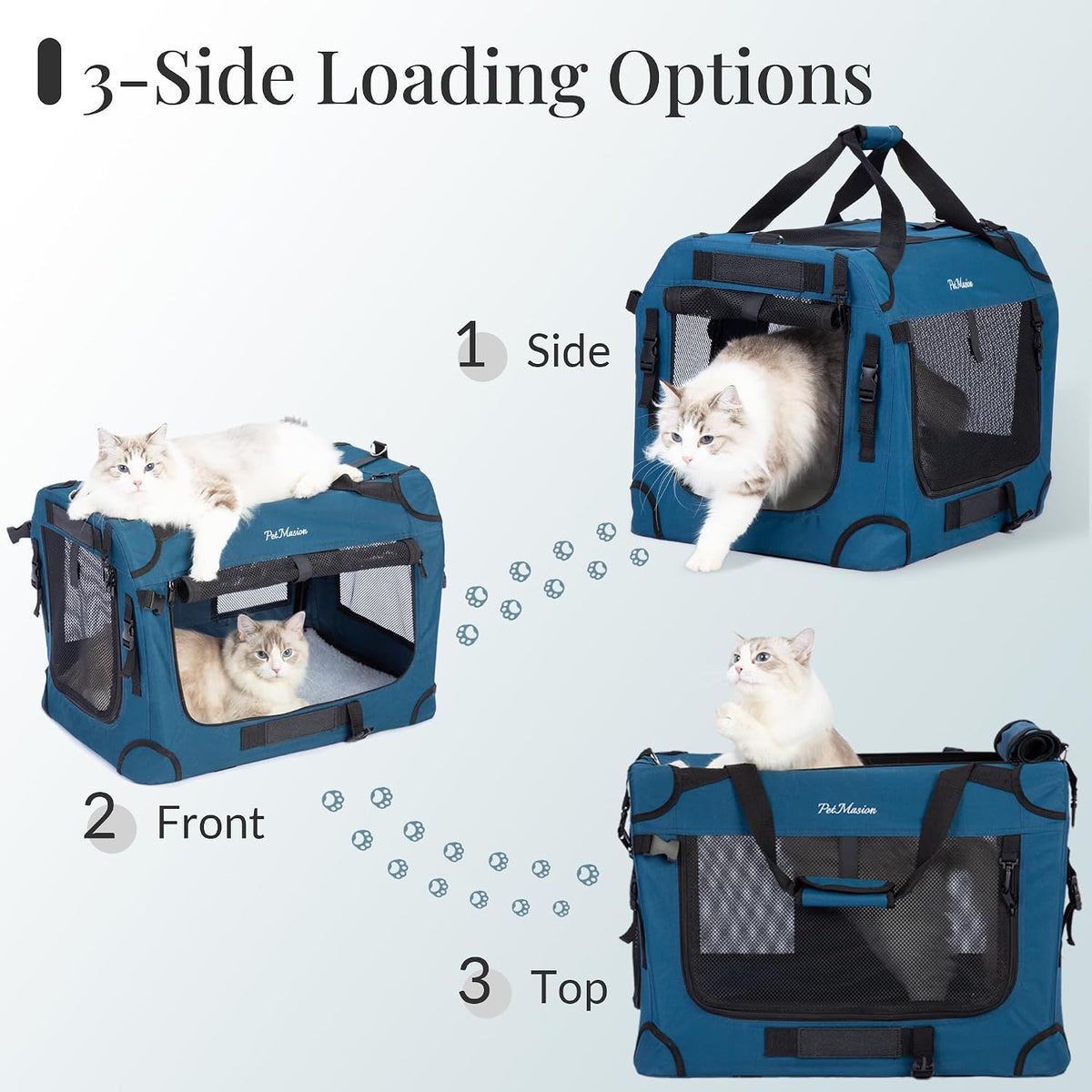 Extra Large Cat Carrier for 2 Cats, Collapsible Soft Sided Pet XL Crate for Large Mudium Big Cat 20lbs+, Car Travel Port