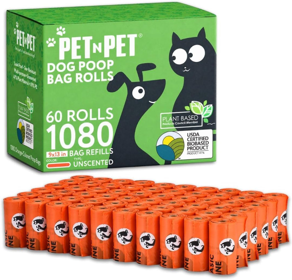 Pet N Pet Dog Poop Bags Rolls, 1080 Cnt Bulk Poop Bags for Dogs, Unscented