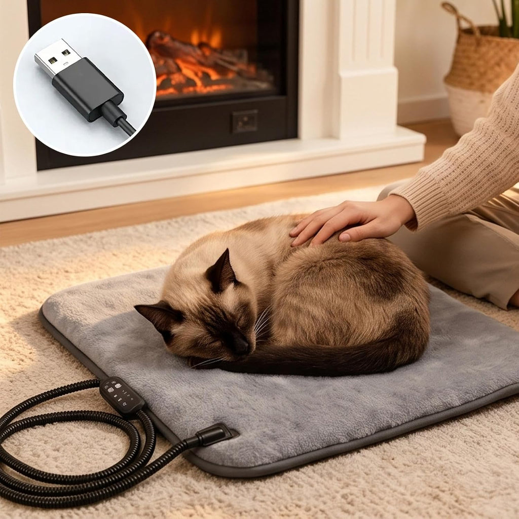 Pet Heating Pad for Cats and Dogs Soft Cat Heating Pad Heated Cats Bed