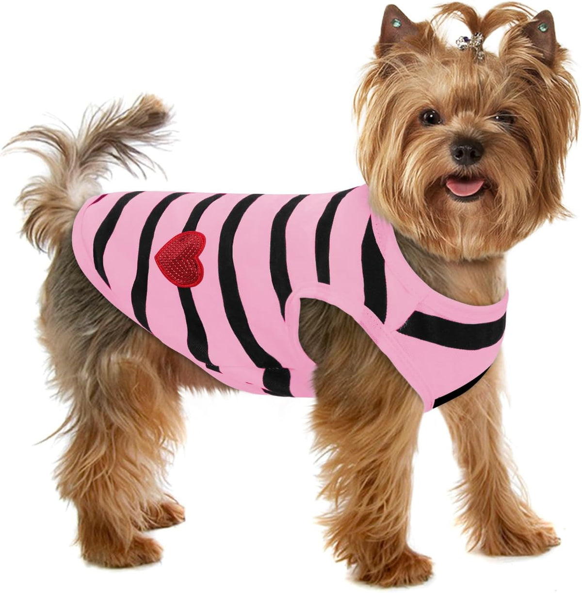 Dog Shirts for Medium Dogs, Striped T-shirt Dog Tank Top, Bichon Tee Shirts