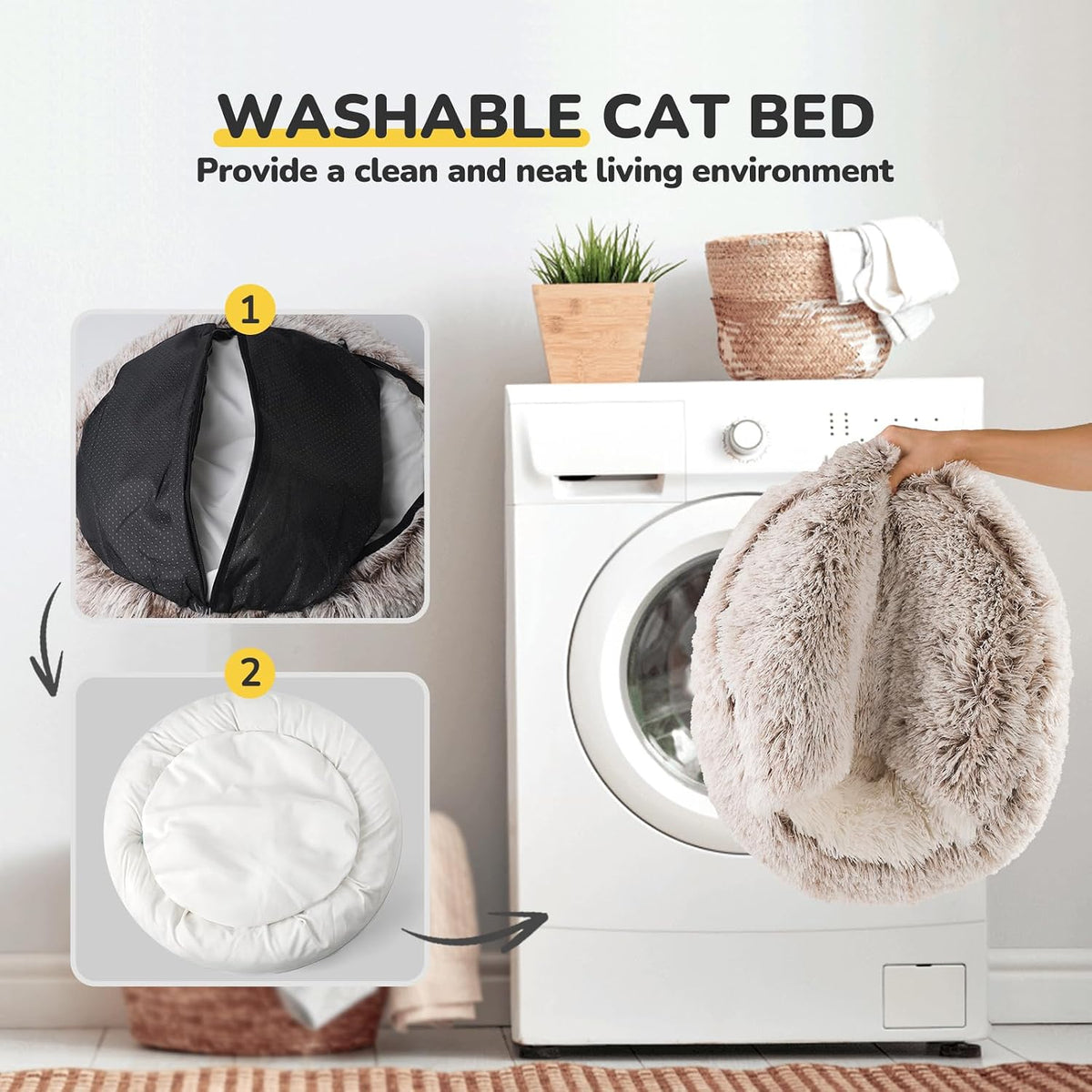 Cat Bed, Cat Beds for Indoor Cats with Covered Hooded