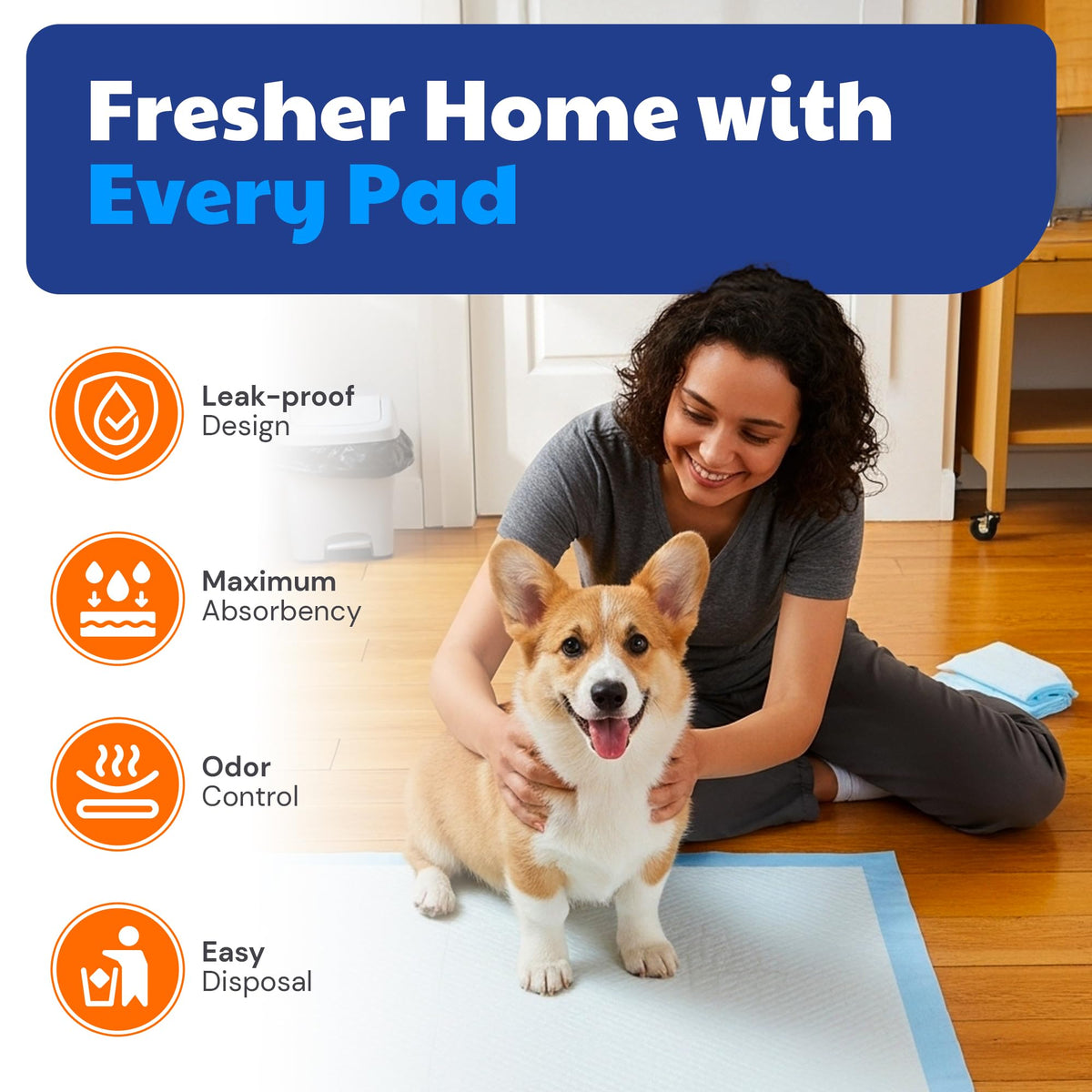 AKC Dog Training Pads, XL 28" x 30", Fresh Scent, 50 Count